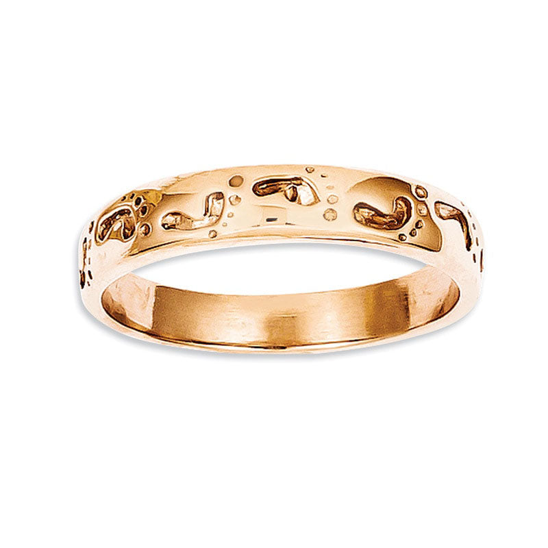 Footprints Ring in Solid 14K Rose Gold