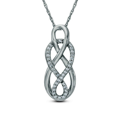 0.17 CT. T.W. Natural Diamond Intertwined Infinity Pendant in Sterling Silver