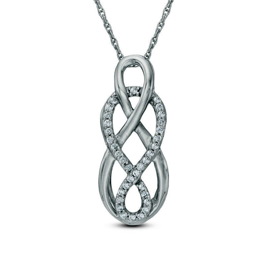 0.17 CT. T.W. Natural Diamond Intertwined Infinity Pendant in Sterling Silver