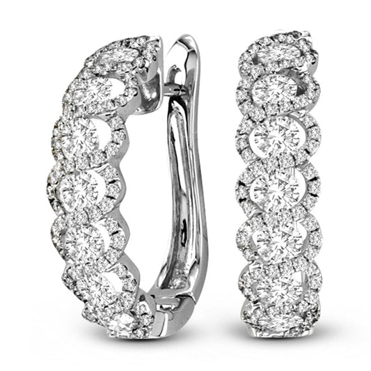 1.88 CT. T.W. Diamond Cascading Hoop Earrings in 18K White Gold (G/SI1)