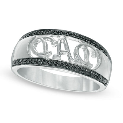 0.10 CT. T.W. Enhanced Black Natural Diamond DAD" Ring in Sterling Silver"