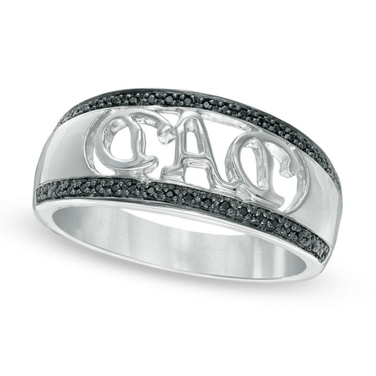 0.10 CT. T.W. Enhanced Black Natural Diamond DAD" Ring in Sterling Silver"