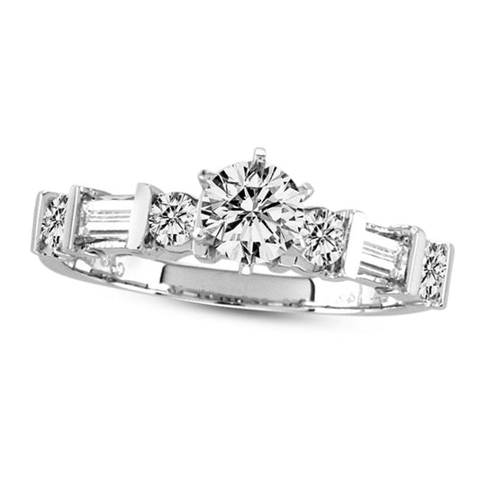 1.0 CT. T.W. Natural Diamond Engagement Ring in Solid 14K White Gold