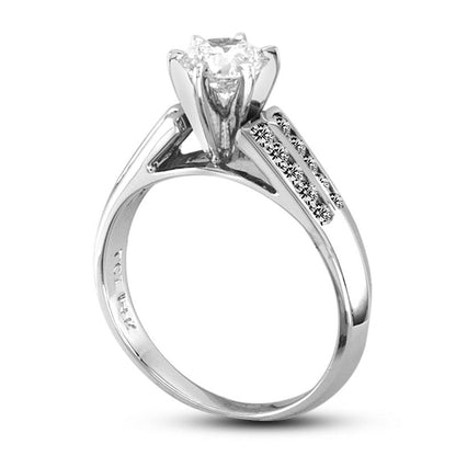 1.0 CT. T.W. Natural Diamond Engagement Ring in Solid 14K White Gold