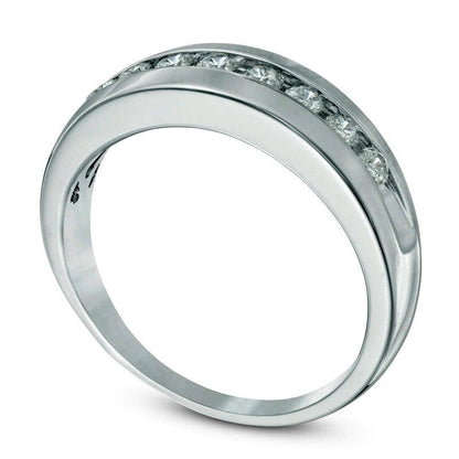 Men's 0.50 CT. T.W. Natural Diamond Wedding Band in Solid 10K White Gold