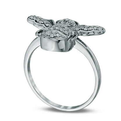 0.13 CT. T.W. Natural Diamond Bumble Bee Ring in Sterling Silver