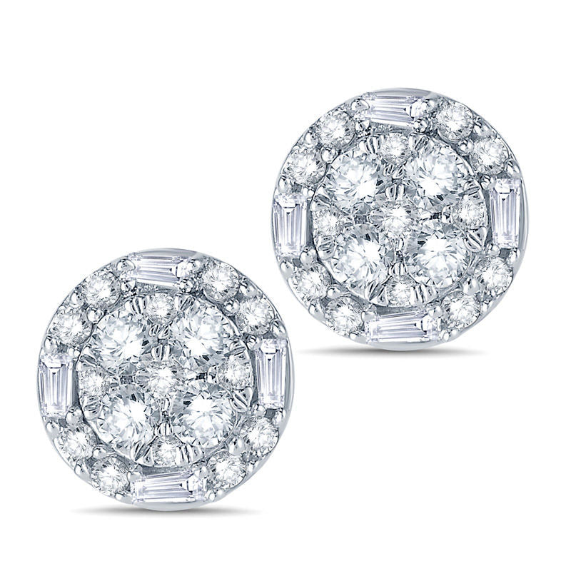 1 CT. T.W. Composite Diamond Stud Earrings in 10K White Gold