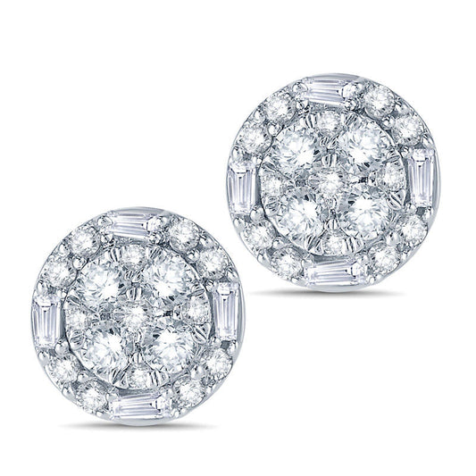 1 CT. T.W. Composite Diamond Stud Earrings in 10K White Gold