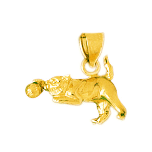 14K Gold Cat with Ball Charm