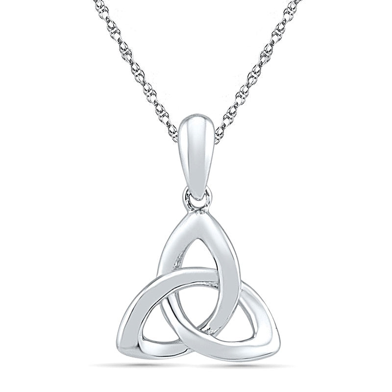 Celtic Trinity Knot Pendant in 10K White Gold