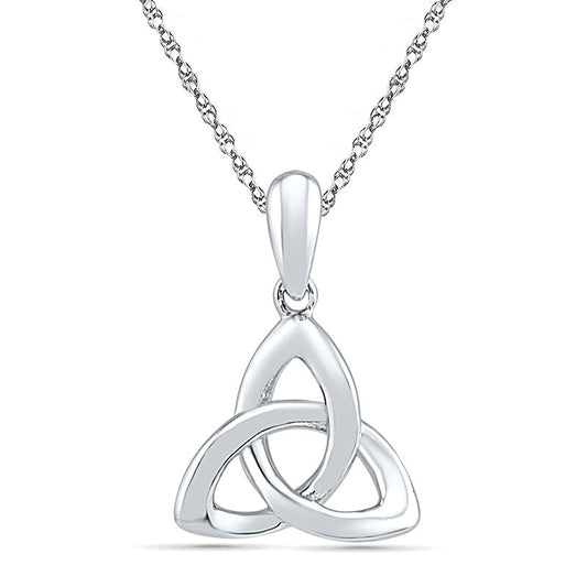 Celtic Trinity Knot Pendant in 10K White Gold