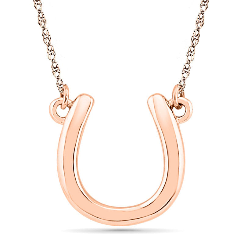 Horseshoe Necklace in 10K Rose Gold