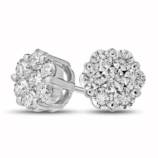 0.5 CT. T.W. Diamond Composite Stud Earrings in 14K White Gold