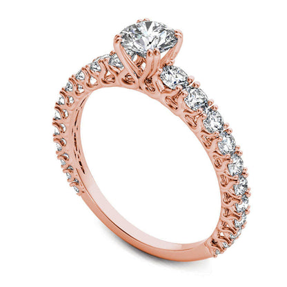 1.0 CT. T.W. Natural Diamond Engagement Ring in Solid 14K Rose Gold