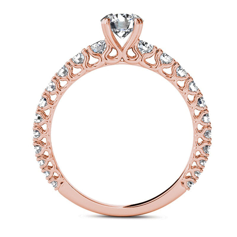 1.0 CT. T.W. Natural Diamond Engagement Ring in Solid 14K Rose Gold
