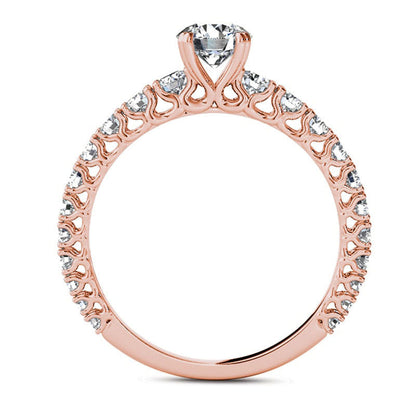 1.0 CT. T.W. Natural Diamond Engagement Ring in Solid 14K Rose Gold