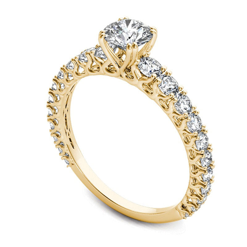 1.0 CT. T.W. Natural Diamond Engagement Ring in Solid 14K Gold