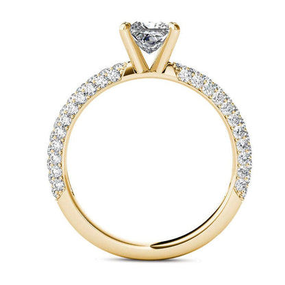 1.0 CT. T.W. Princess-Cut Natural Diamond Engagement Ring in Solid 14K Gold