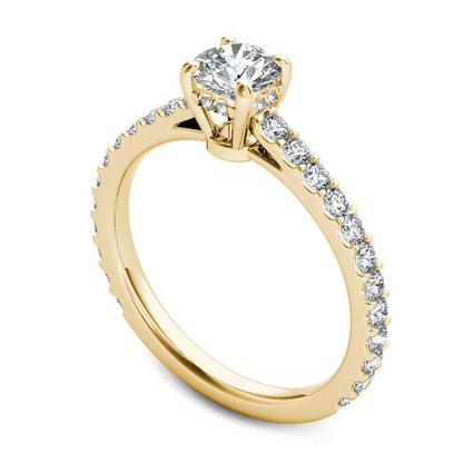 1.0 CT. T.W. Natural Diamond Engagement Ring in Solid 14K Gold