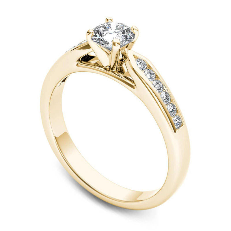 0.63 CT. T.W. Natural Diamond Engagement Ring in Solid 14K Gold