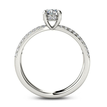 0.75 CT. T.W. Natural Diamond Orbit Engagement Ring in Solid 14K White Gold