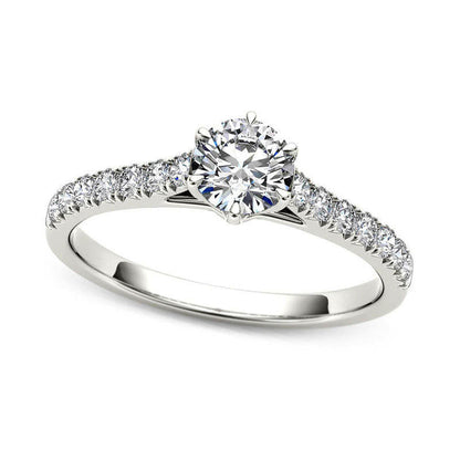 0.75 CT. T.W. Natural Diamond Engagement Ring in Solid 14K White Gold