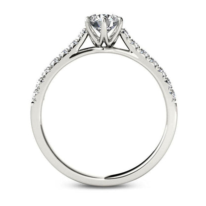 0.75 CT. T.W. Natural Diamond Engagement Ring in Solid 14K White Gold