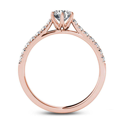 0.75 CT. T.W. Natural Diamond Engagement Ring in Solid 14K Rose Gold