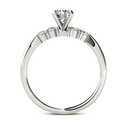 0.50 CT. T.W. Natural Diamond Engagement Ring in Solid 14K White Gold