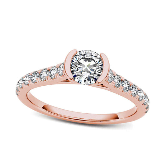 0.75 CT. T.W. Natural Diamond Engagement Ring in Solid 14K Rose Gold