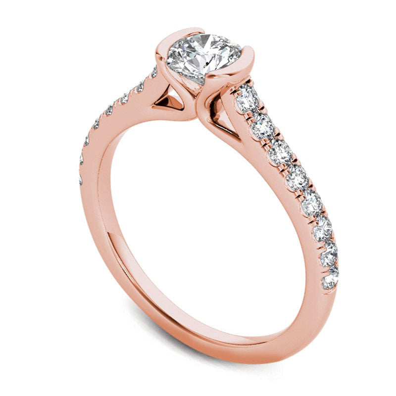 0.75 CT. T.W. Natural Diamond Engagement Ring in Solid 14K Rose Gold
