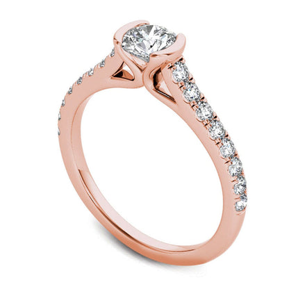 0.75 CT. T.W. Natural Diamond Engagement Ring in Solid 14K Rose Gold