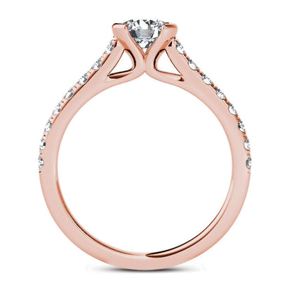0.75 CT. T.W. Natural Diamond Engagement Ring in Solid 14K Rose Gold
