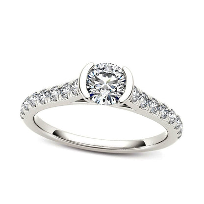 0.75 CT. T.W. Natural Diamond Engagement Ring in Solid 14K White Gold
