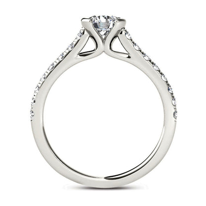 0.75 CT. T.W. Natural Diamond Engagement Ring in Solid 14K White Gold