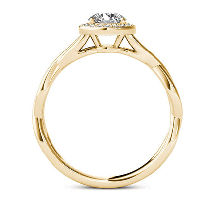0.50 CT. T.W. Natural Diamond Frame Twist Shank Engagement Ring in Solid 14K Gold