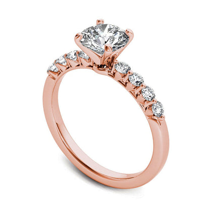0.75 CT. T.W. Natural Diamond Engagement Ring in Solid 14K Rose Gold