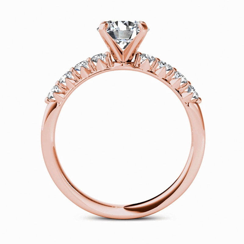 0.75 CT. T.W. Natural Diamond Engagement Ring in Solid 14K Rose Gold