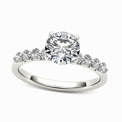 0.75 CT. T.W. Natural Diamond Engagement Ring in Solid 14K White Gold