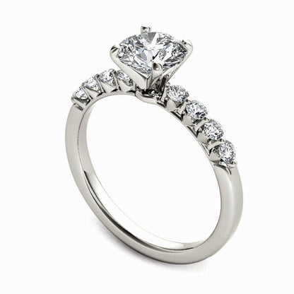 0.75 CT. T.W. Natural Diamond Engagement Ring in Solid 14K White Gold