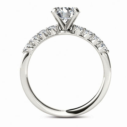 0.75 CT. T.W. Natural Diamond Engagement Ring in Solid 14K White Gold