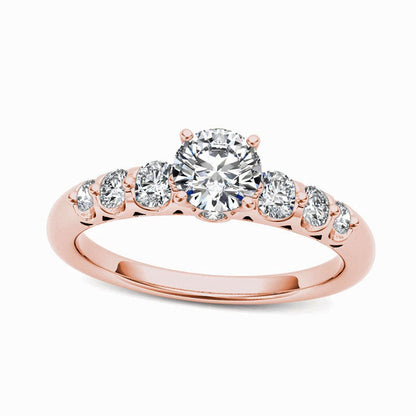 0.75 CT. T.W. Natural Diamond Engagement Ring in Solid 14K Rose Gold