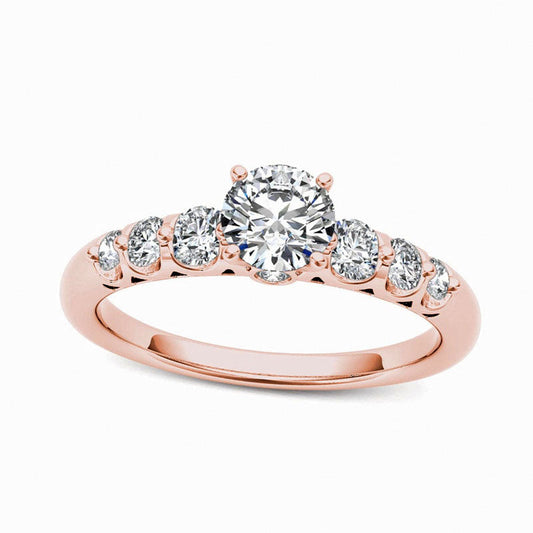 0.75 CT. T.W. Natural Diamond Engagement Ring in Solid 14K Rose Gold