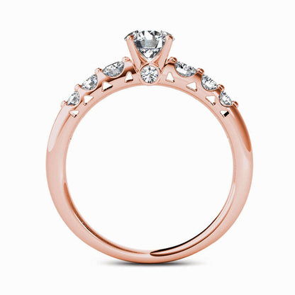 0.75 CT. T.W. Natural Diamond Engagement Ring in Solid 14K Rose Gold