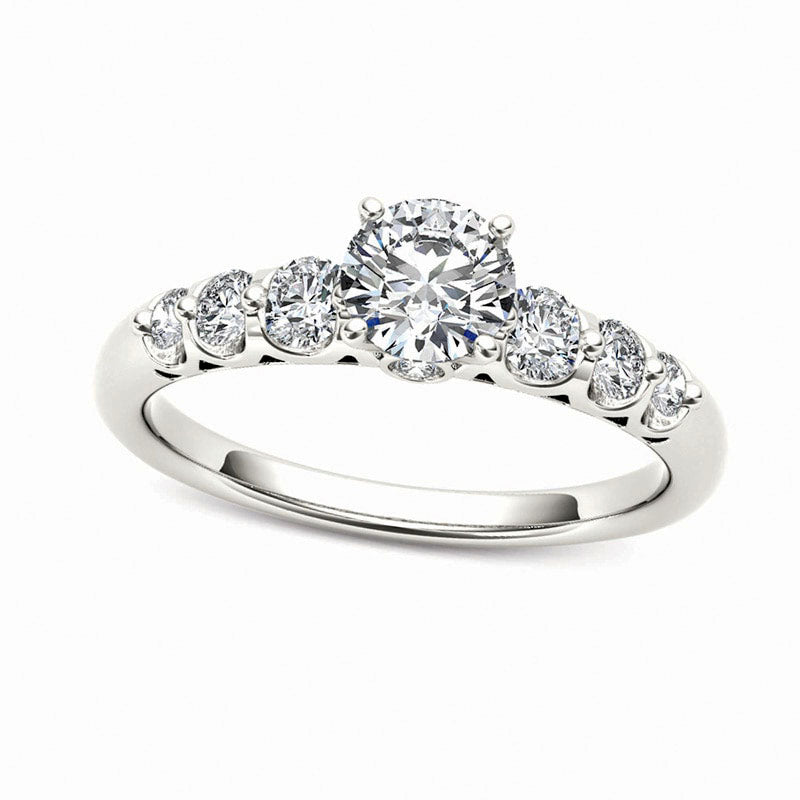 0.75 CT. T.W. Natural Diamond Engagement Ring in Solid 14K White Gold
