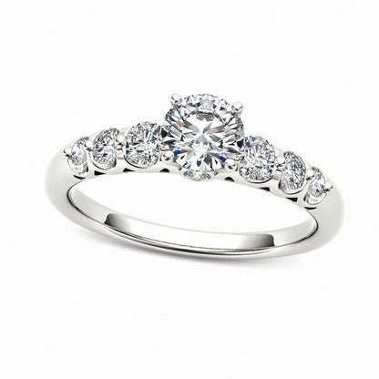 0.75 CT. T.W. Natural Diamond Engagement Ring in Solid 14K White Gold
