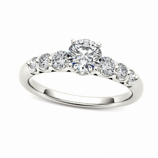 0.75 CT. T.W. Natural Diamond Engagement Ring in Solid 14K White Gold