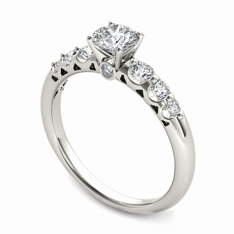 0.75 CT. T.W. Natural Diamond Engagement Ring in Solid 14K White Gold