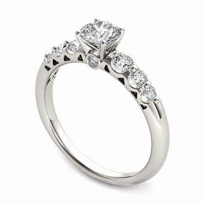 0.75 CT. T.W. Natural Diamond Engagement Ring in Solid 14K White Gold