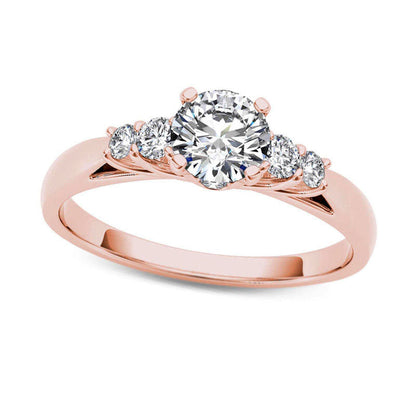 0.75 CT. T.W. Natural Diamond Engagement Ring in Solid 14K Rose Gold